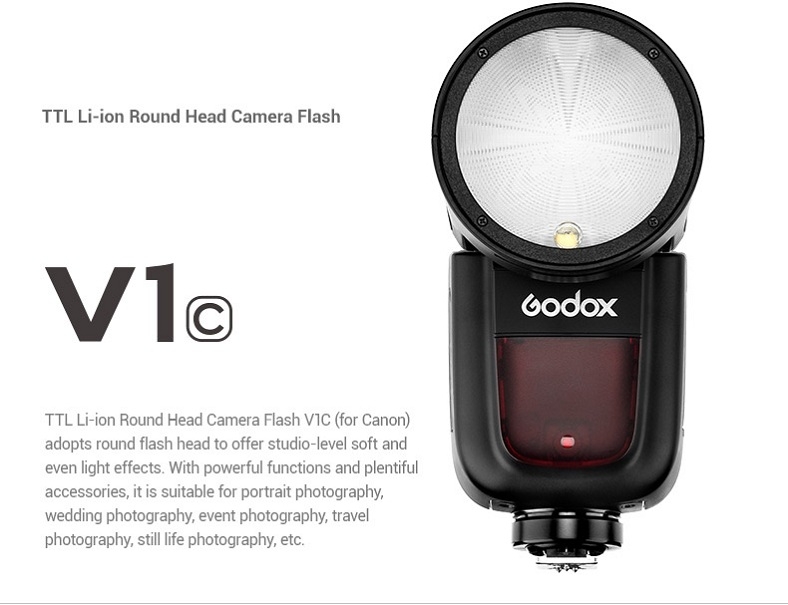 Đèn Flash Godox V1C TTL Hss 1/8000 For Canon Camera