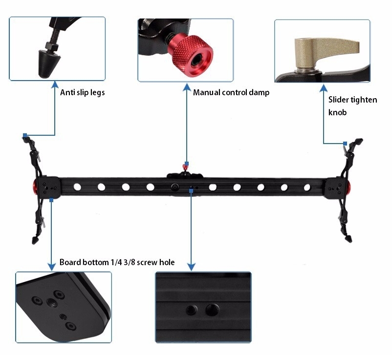 Thanh Dolly Dragon -D02 60cm Slider Rail for Camera and Video
